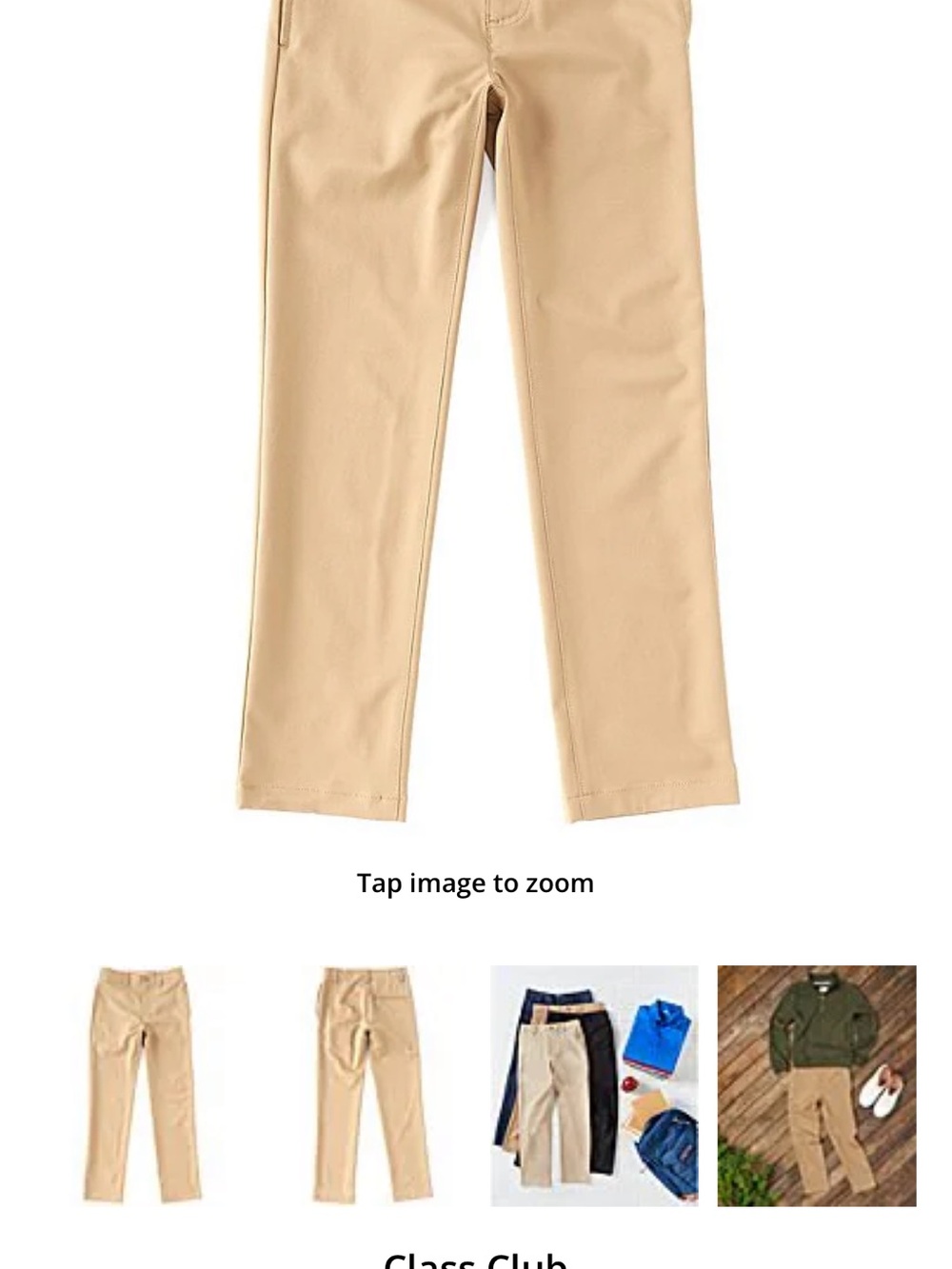 Class Club Boys Tan Straight-Leg Casual Pants